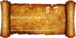 Berkovits Tekla névjegykártya
